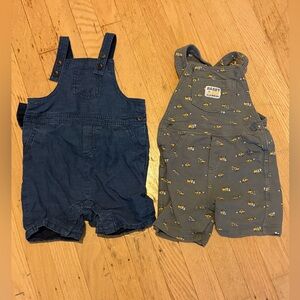 Janie and Jack and dump truck overall shorts bundle 24 months